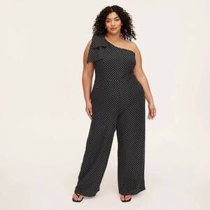 New Kate Spade, Target Size 18 Mini Polka Dot Jumpsuit Black/White (1X Plus) NWT